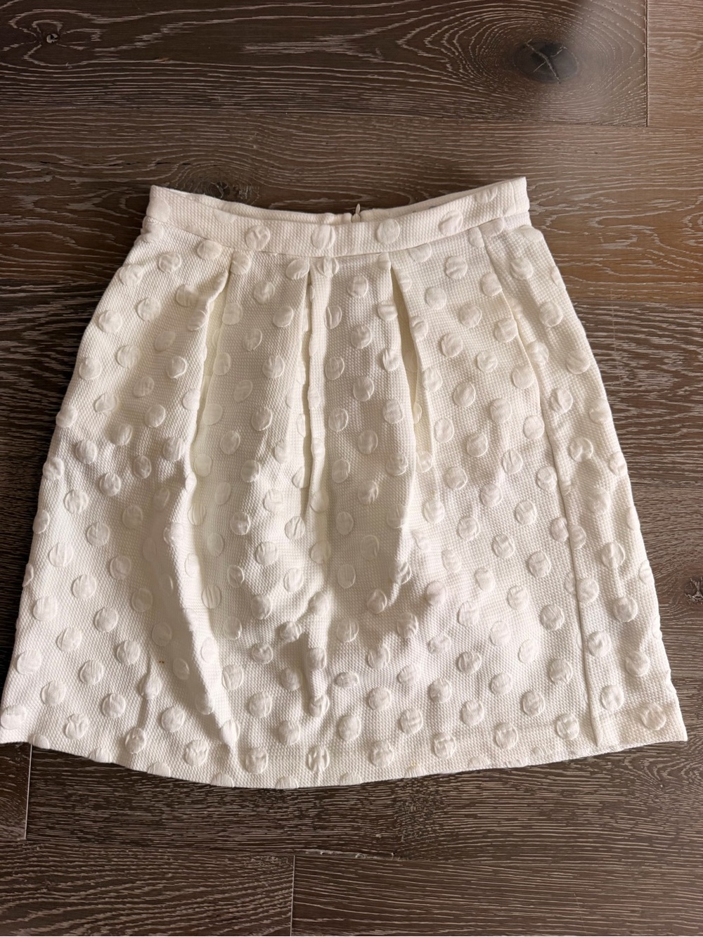 Boden Cream Textured Dot A-Line Skirt size 6